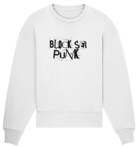 N.O.S.W. BLOCK Fanblock Sweater "BLOCK SEI PUNK" Girls Organic Oversize Sweatshirt weiss