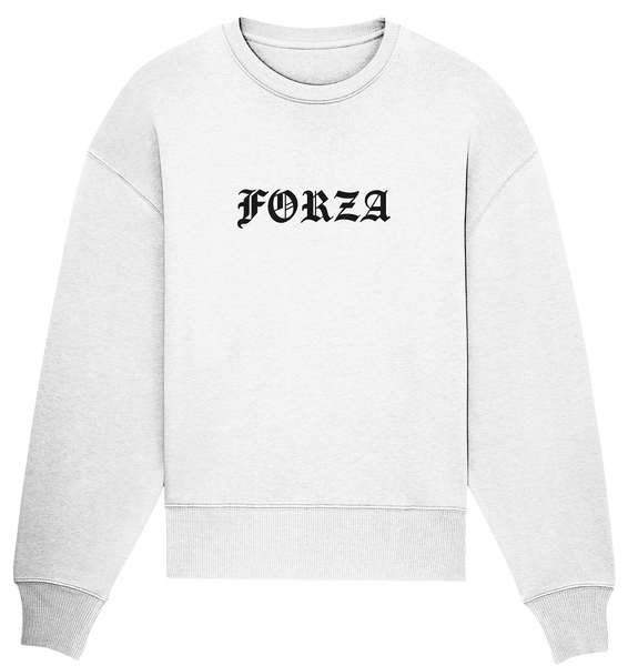 N.O.S.W. BLOCK Fanblock Sweater "FORZA" Frauen Organic Oversize Sweatshirt weiss