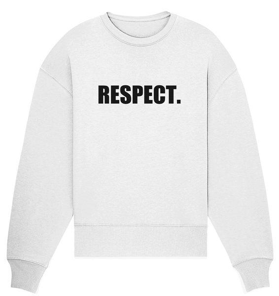 N.O.S.W. BLOCk Fanblock Sweater "RESPECT." Girls Organic Oversize Sweatshirt weiss