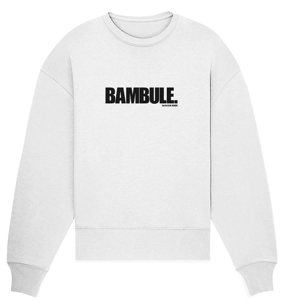 N.O.S.W. BLOCK Fanblock Sweater "BAMBULE." Girls Organic Oversize Sweatshirt weiss