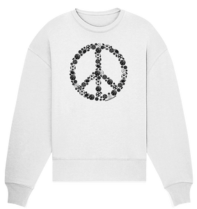 N.O.S.W. BLOCK Sweater "SPORTS FOR PEACE" Girls Organic Oversize Sweatshirt weiss