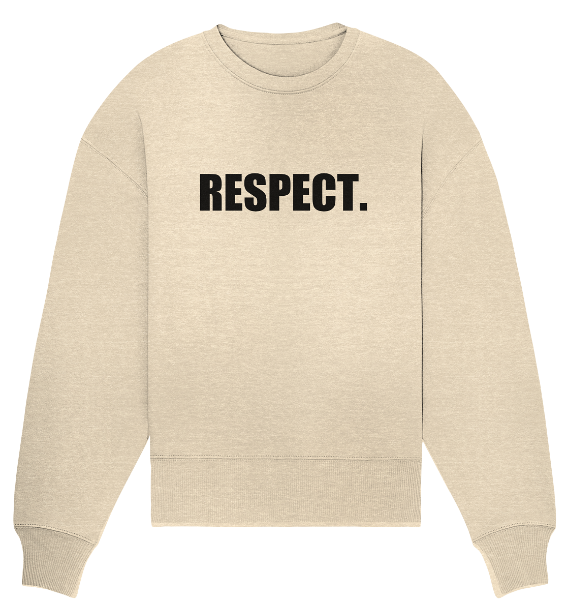 N.O.S.W. BLOCk Fanblock Sweater "RESPECT." Girls Organic Oversize Sweatshirt natural raw