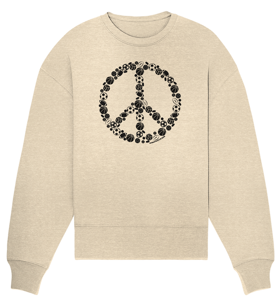 N.O.S.W. BLOCK Sweater "SPORTS FOR PEACE" Girls Organic Oversize Sweatshirt natural raw