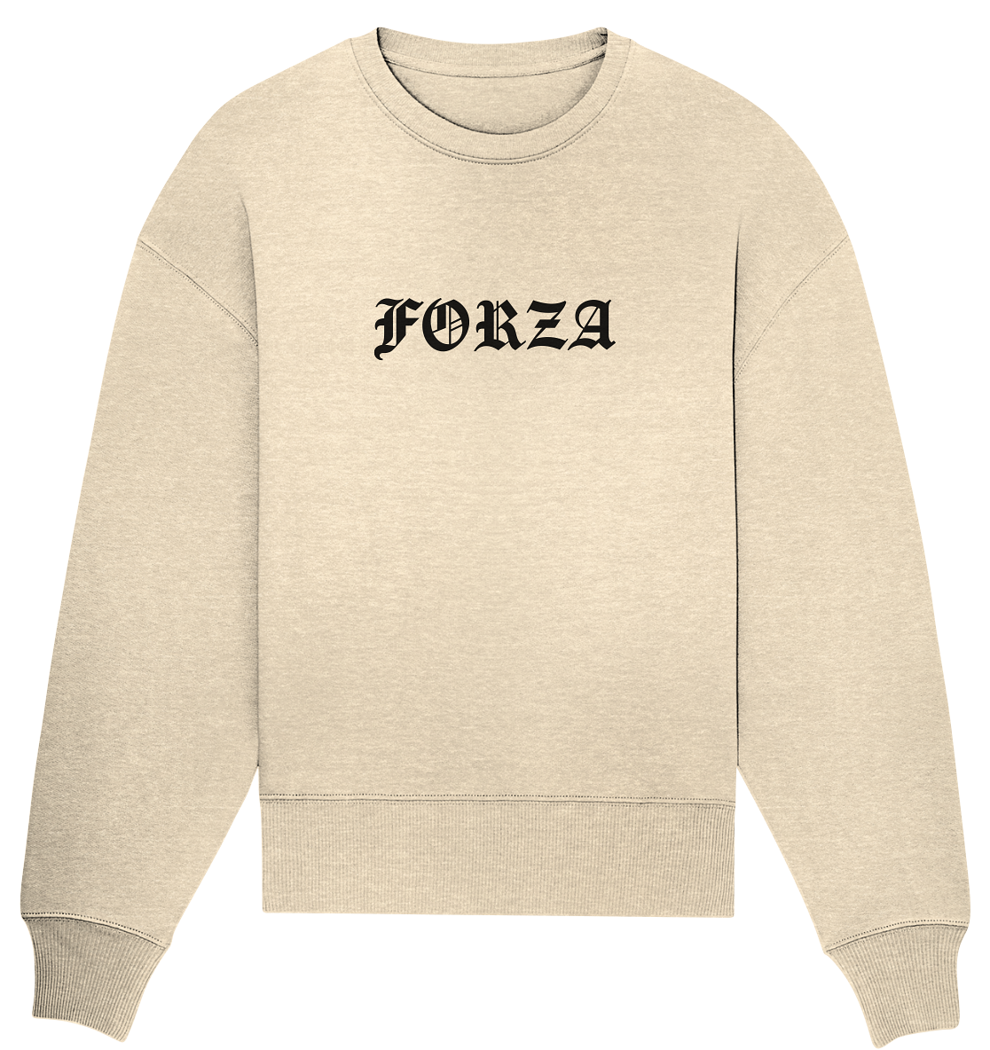 N.O.S.W. BLOCK Fanblock Sweater "FORZA" Frauen Organic Oversize Sweatshirt natural raw