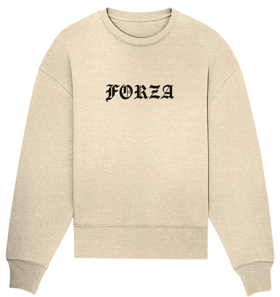 N.O.S.W. BLOCK Fanblock Sweater "FORZA" Frauen Organic Oversize Sweatshirt natural raw