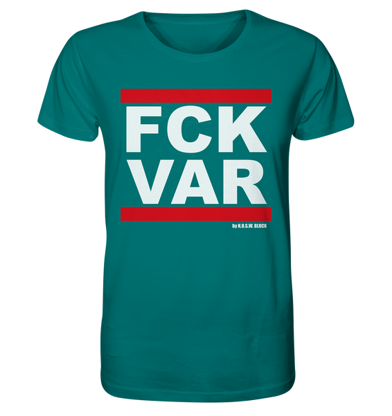 N.O.S.W. BLOCK Fanblock Shirt "FCK VAR" Männer Organic Rundhals T-Shirt ocean depth