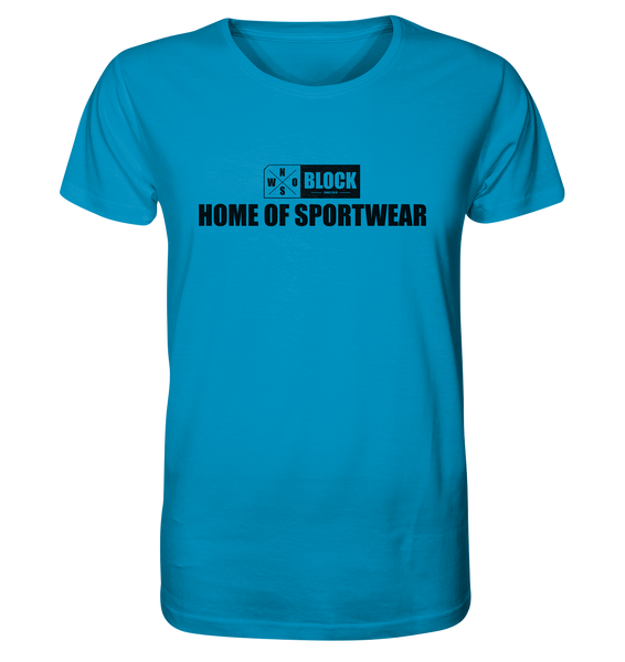 N.O.S.W. BLOCK Shirt "HOME OF SPORTWEAR" Männer Organic T-Shirt azur