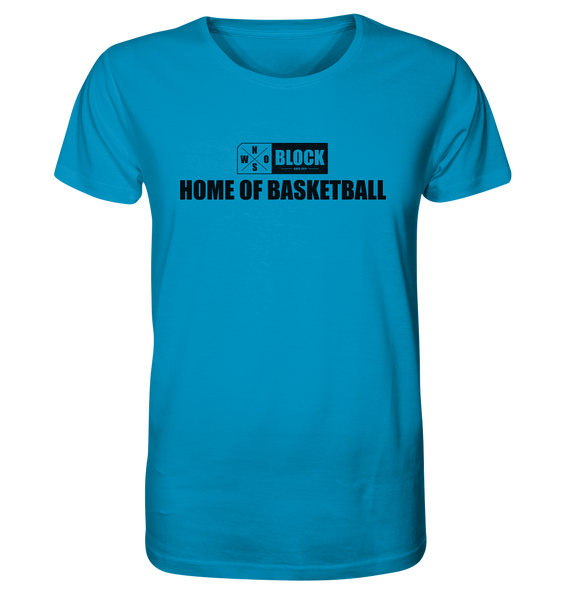 N.O.S.W. BLOCK Shirt "HOME OF BASKETBALL" Männer Organic Rundhals T-Shirt azur