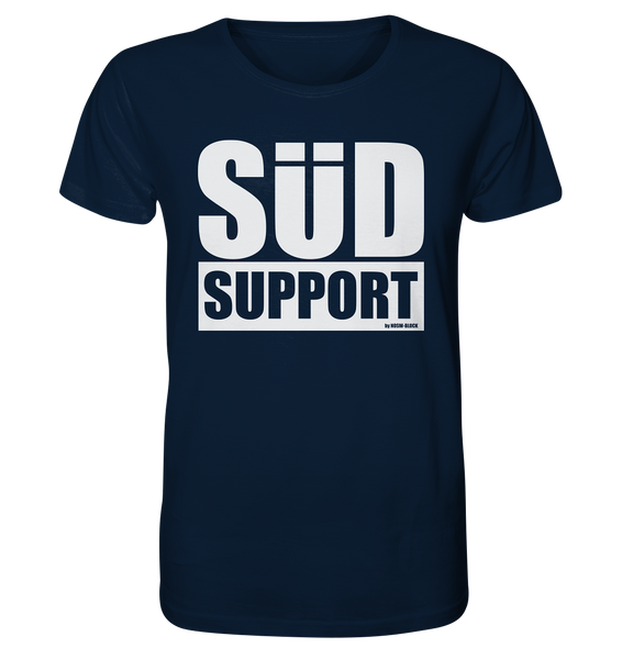 N.O.S.W. BLOCK Fanblock Shirt "SÜD SUPPORT" Männer Organic Rundhals T-Shirt navy