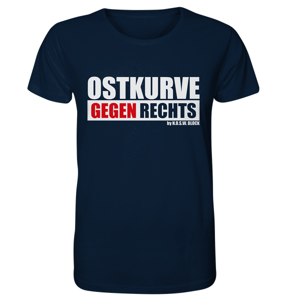 Gegen Rechts Shirt "OSTKURVE GEGEN RECHTS" Männer Organic T-Shirt navy