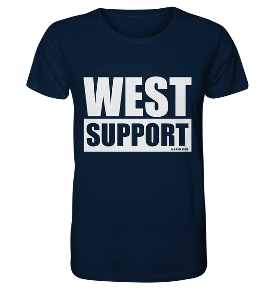 N.O.S.W. BLOCK Fanblock Shirt "WEST SUPPORT" Organic Männer T-Shirt navy