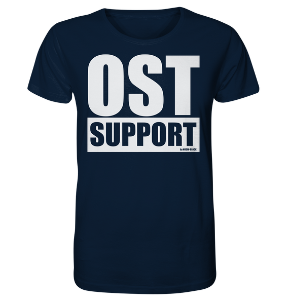 N.O.S.W. BLOCK Fanblock Shirt "OST SUPPORT" Männer Organic Rundhals T-Shirt navy