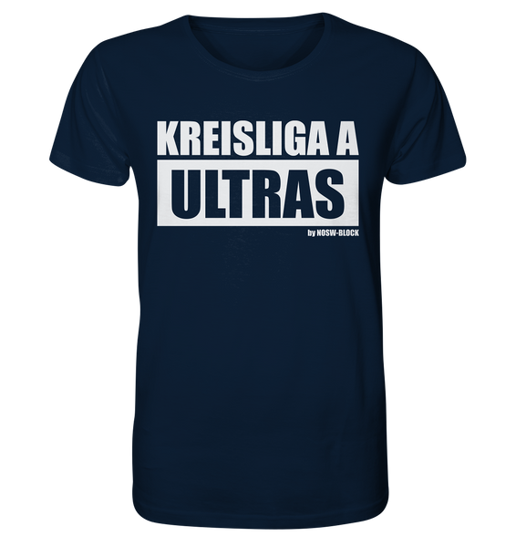 N.O.S.W. BLOCK Fanblock Ultras Shirt "KREISLIGA A ULTRAS" Männer Organic Rundhals T-Shirt navy