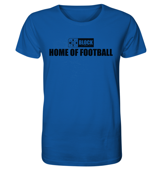 N.O.S.W. BLOCK Shirt "HOME OF FOOTBALL" Männer Organic Rundhals T-Shirt blau