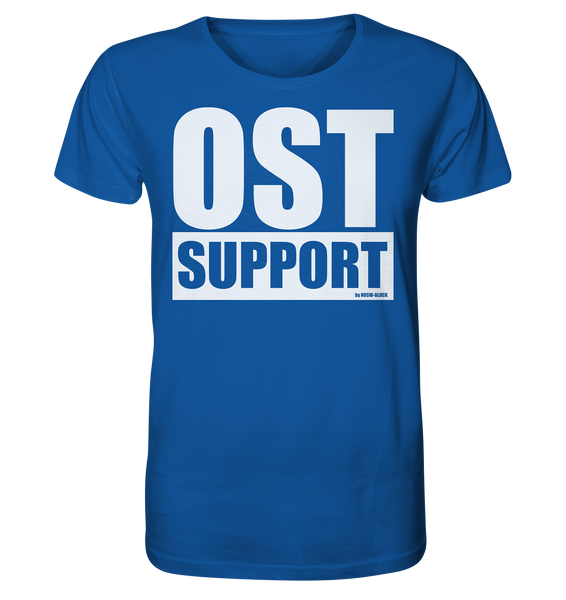 N.O.S.W. BLOCK Fanblock Shirt "OST SUPPORT" Männer Organic Rundhals T-Shirt blau