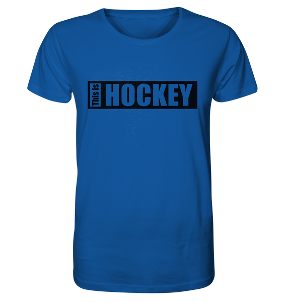N.O.S.W. BLOCK Teamsport Shirt "THIS IS HOCKEY" Männer Organic Rundhals T-Shirt blau