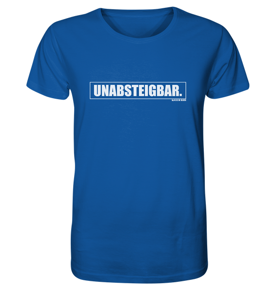 N.O.S.W. BLOCK Fanblock Shirt "UNABSTEIGBAR." Männer Organic T-Shirt blau