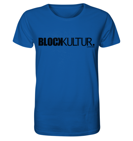 N.O.S.W. BLOCK Fanblock Shirt "BLOCK KULTUR." Männer Organic T-Shirt blau