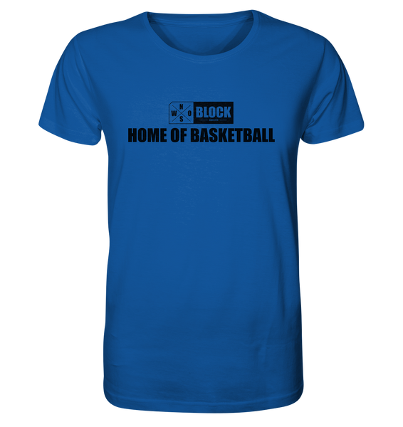 N.O.S.W. BLOCK Shirt "HOME OF BASKETBALL" Männer Organic Rundhals T-Shirt blau