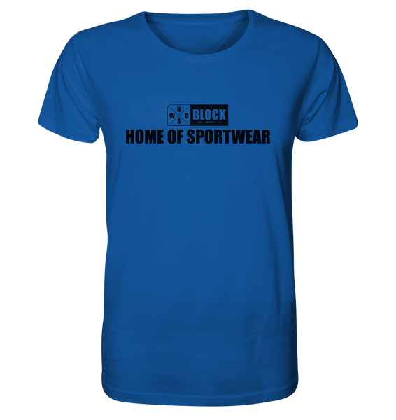 N.O.S.W. BLOCK Shirt "HOME OF SPORTWEAR" Männer Organic T-Shirt blau