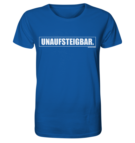 N.O.S.W. BLOCK Fanblock Shirt "UNAUFSTEIGBAR." Männer Organic T-Shirt blau