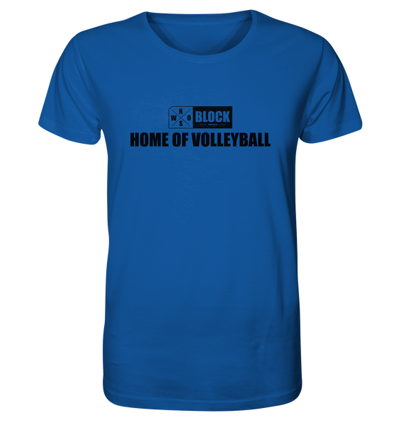 N.O.S.W. BLOCK Shirt "HOME OF VOLLEYBALL" Männer Organic Rundhals T-Shirt blau