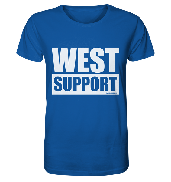 N.O.S.W. BLOCK Fanblock Shirt "WEST SUPPORT" Organic Männer T-Shirt blau