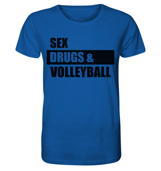 N.O.S.W. BLOCK Fanblock Shirt "SEX, DRUGS & VOLLEYBALL" Männer Organic T-Shirt blau