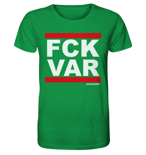 N.O.S.W. BLOCK Fanblock Shirt "FCK VAR" Männer Organic Rundhals T-Shirt grün