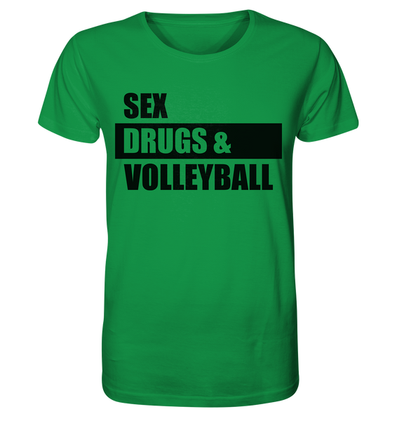 N.O.S.W. BLOCK Fanblock Shirt "SEX, DRUGS & VOLLEYBALL" Männer Organic T-Shirt grün