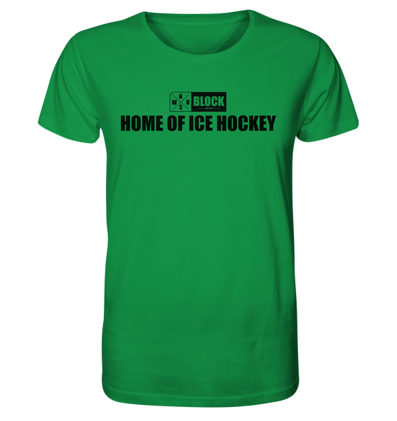 N.O.S.W. BLOCK Shirt "HOME OF ICE HOCKEY" Männer Organic Rundhals T-Shirt grün