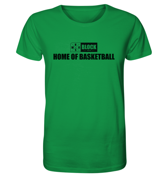 N.O.S.W. BLOCK Shirt "HOME OF BASKETBALL" Männer Organic Rundhals T-Shirt grün