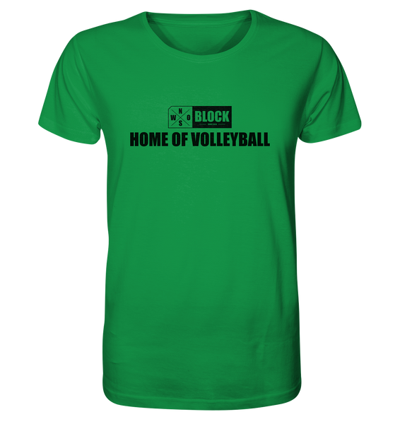 N.O.S.W. BLOCK Shirt "HOME OF VOLLEYBALL" Männer Organic Rundhals T-Shirt grün