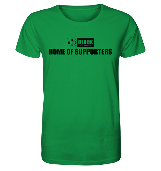 N.O.S.W. BLOCK Shirt "HOME OF SUPPORTERS" Männer Organic Rundhals T-Shirt grün