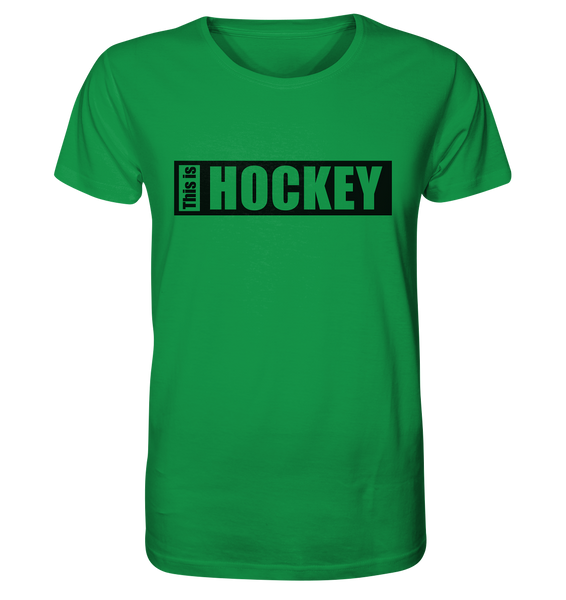 N.O.S.W. BLOCK Teamsport Shirt "THIS IS HOCKEY" Männer Organic Rundhals T-Shirt grün