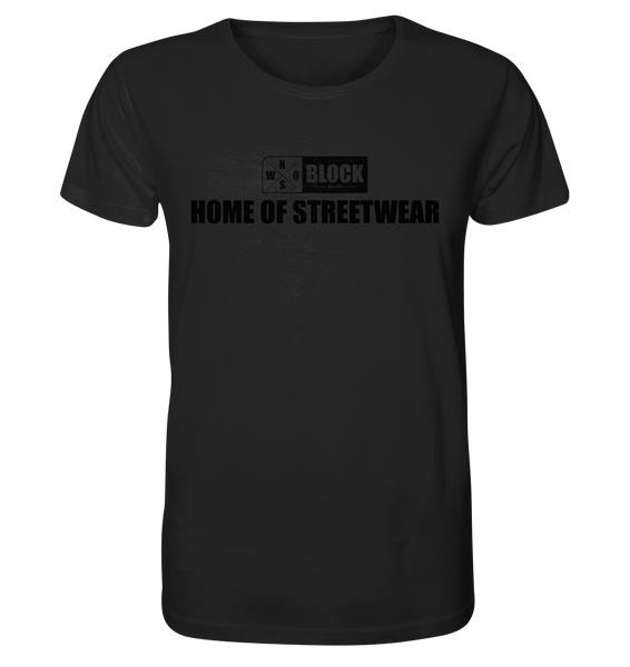 N.O.S.W. BLOCK Shirt "HOME OF STREETWEAR" Männer Organic Rundhals T-Shirt schwarz