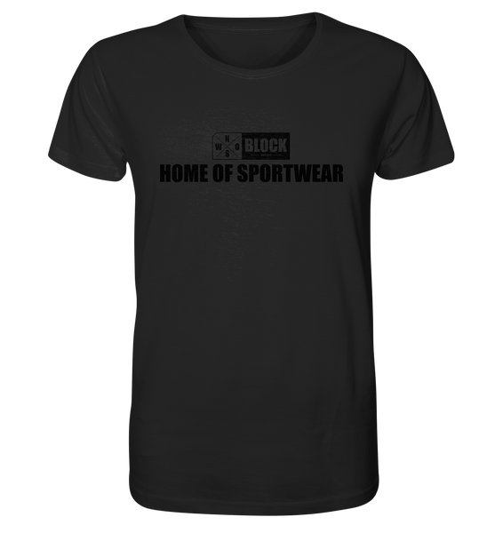 N.O.S.W. BLOCK Shirt "HOME OF SPORTWEAR" Männer Organic T-Shirt schwarz