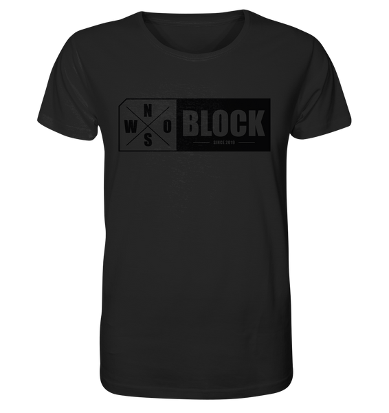 N.O.S.W. BLOCK Logo Shirt Männer Organic T-Shirt schwarz
