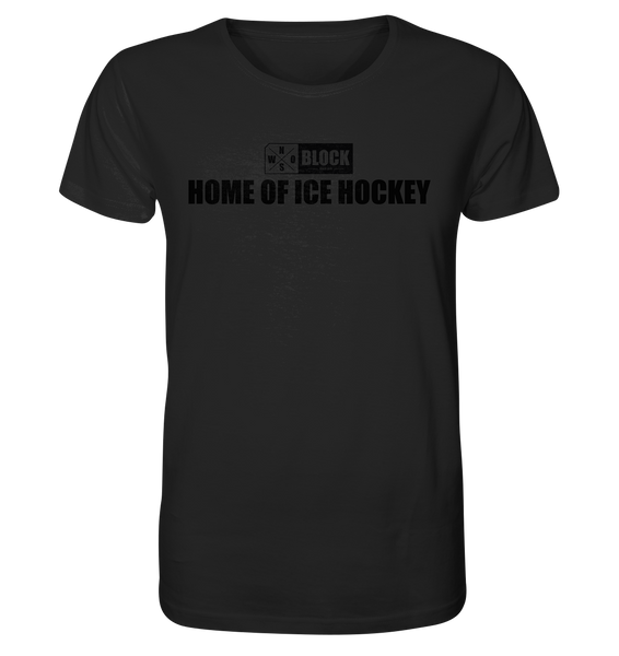 N.O.S.W. BLOCK Shirt "HOME OF ICE HOCKEY" Männer Organic Rundhals T-Shirt schwarz