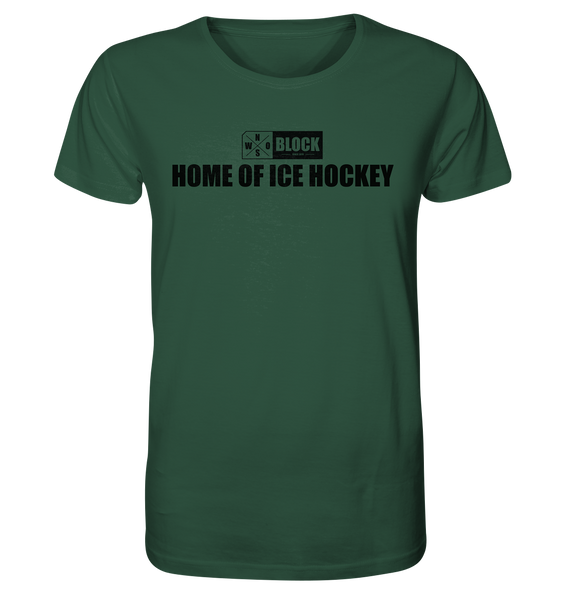 N.O.S.W. BLOCK Shirt "HOME OF ICE HOCKEY" Männer Organic Rundhals T-Shirt dunkelgrün
