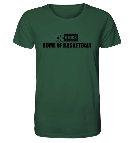 N.O.S.W. BLOCK Shirt "HOME OF BASKETBALL" Männer Organic Rundhals T-Shirt dunkelgrün