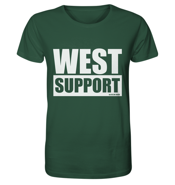 N.O.S.W. BLOCK Fanblock Shirt "WEST SUPPORT" Organic Männer T-Shirt dunkelgrün