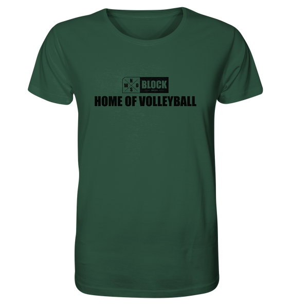 N.O.S.W. BLOCK Shirt "HOME OF VOLLEYBALL" Männer Organic Rundhals T-Shirt dunkelgrün