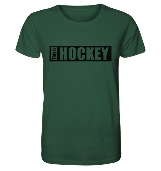N.O.S.W. BLOCK Teamsport Shirt "THIS IS HOCKEY" Männer Organic Rundhals T-Shirt dunkelgrün
