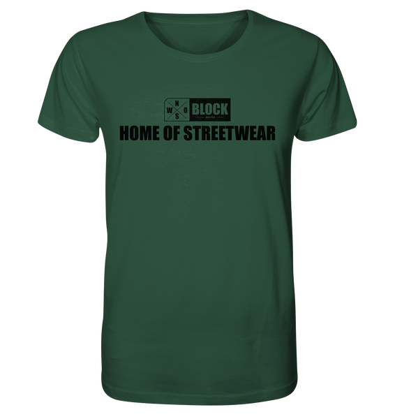 N.O.S.W. BLOCK Shirt "HOME OF STREETWEAR" Männer Organic Rundhals T-Shirt dunkelgrün