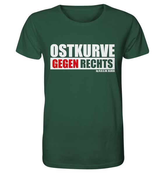 Gegen Rechts Shirt "OSTKURVE GEGEN RECHTS" Männer Organic T-Shirt dunkelgrün