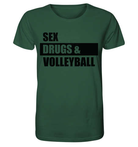 N.O.S.W. BLOCK Fanblock Shirt "SEX, DRUGS & VOLLEYBALL" Männer Organic T-Shirt dunkelgrün