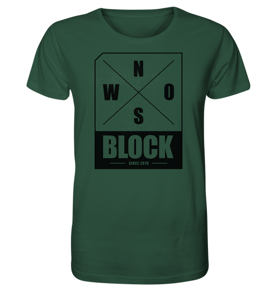 N.O.S.W. BLOCK Logo Shirt Männer Organic T-Shirt dunkelgrün