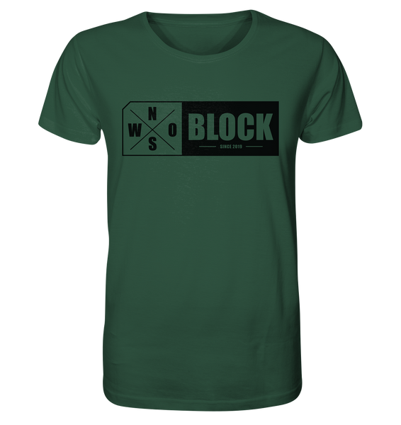 N.O.S.W. BLOCK Logo Shirt Männer Organic T-Shirt dunkelgrün