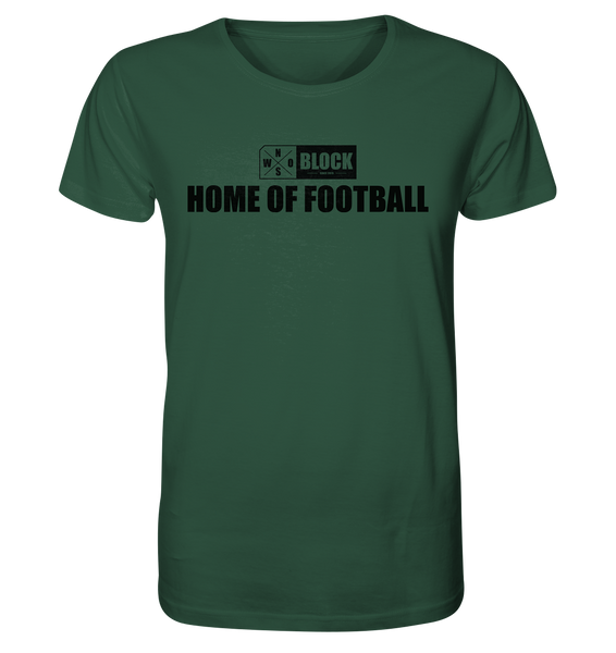 N.O.S.W. BLOCK Shirt "HOME OF FOOTBALL" Männer Organic Rundhals T-Shirt dunkelgrün